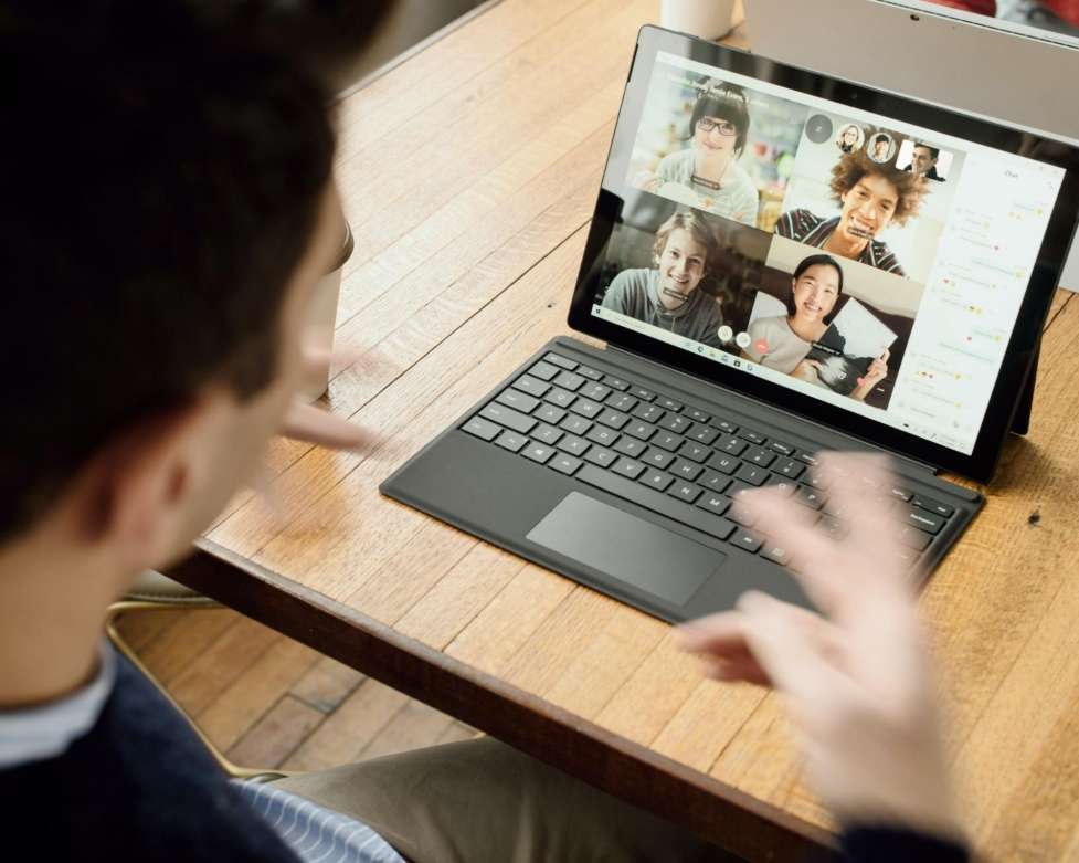 stock image of a virtual meeting 