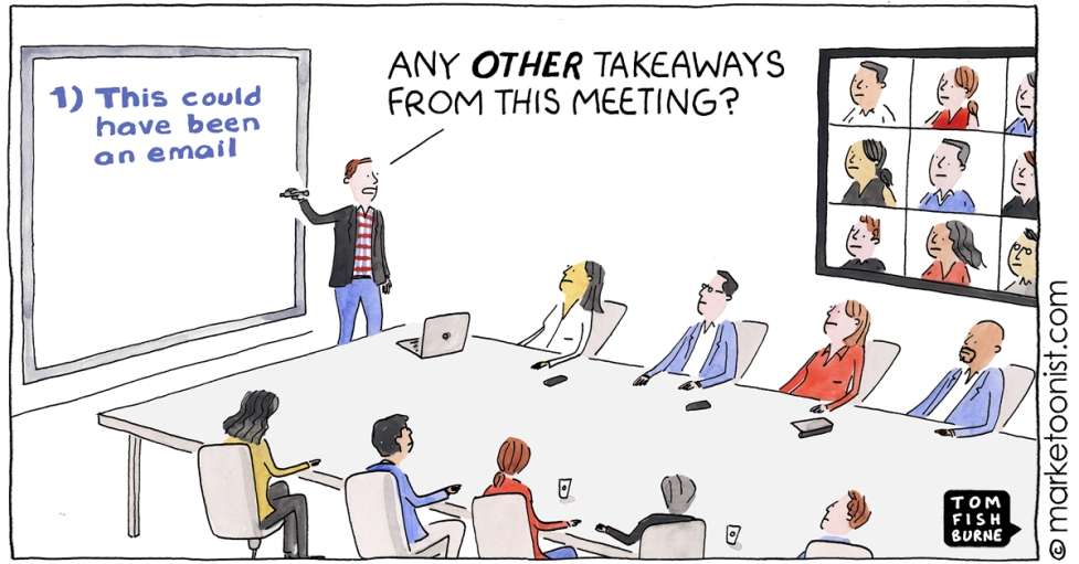 a image of a company meeting form marketoonist 