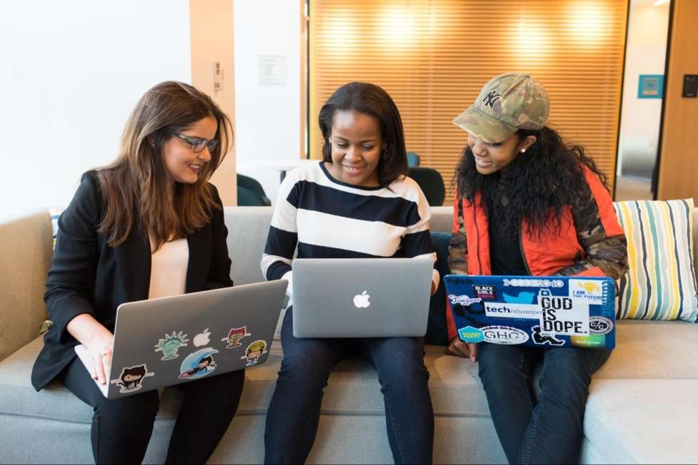 stock image of some women working together 