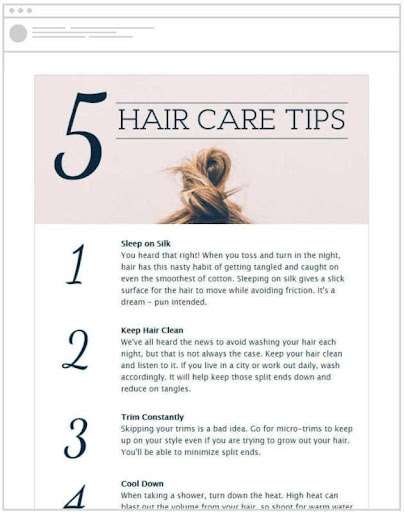 a list of hair care tips 