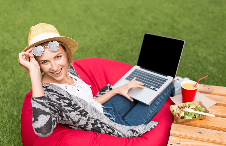 stock image of a woman working on a garden 