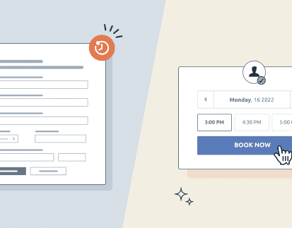 a contact form in comparison with an appointment booking widget to book appointments