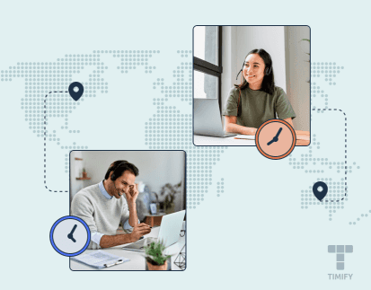 two people working on different time zones