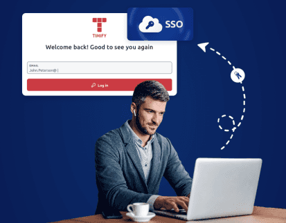 a business owner signing in to his timify account using the sso app